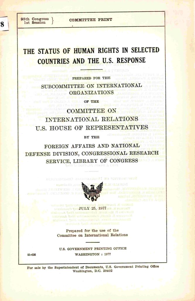 The Status of Human Rights in Selected countries and the U.S Respone ...