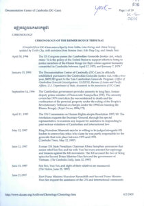 Chronology of the Khmer Rouge Tribunal.