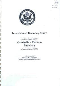 Cambodia-Vietnam Boundary (Country Codes: CB-VN): International Boundary Study No. 155-March 5, 1976.