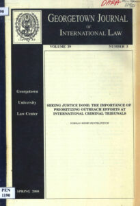 Georgetown Journal of International Law Volume 39, Number 3.