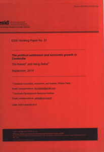 The Political Settlement and Economic growth in Cambodia: ESID Working Paper No. 37.