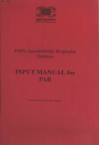 Input manual for PAB: Public Accountability Biographic Database.
