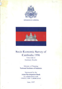 Socio Economic Survey of Cambodai 1996, Vol I, II (Sommary Results)