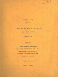 Technical note No. 3: Liming and the soils of Lam Nam Oon: Sakon Nakon, Thailand. (Technical Note No.3)