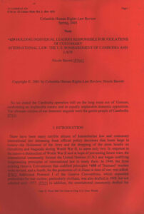 *429 Holding Individual Leaders Responsible for Violations of Customary: International Law: The U.S. Bombardment of Cambodia and Laos.