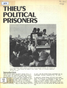 Indochina Chronicle: Thieu’s Political Prisoners, No. 22, Janruary 15, 1973