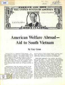 Indochina Chronicle: American Welfare Abroad-Aid to South Vietnam, No. 24, April 8, 1973