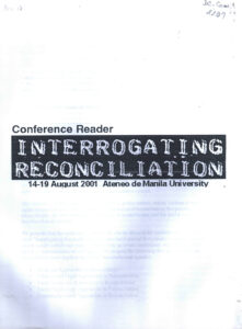 Conference Reader: Interrogating reconciliation.
