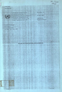 Rules of Procedure and Evidence. (United Nations document)