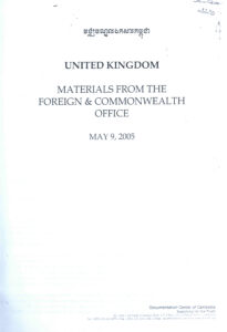 Materials from the Foreign & Commonwealth Office.