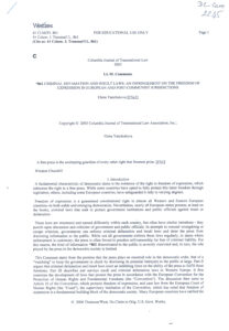 *861 Criminal Defamation and Insult Laws: An Infringement on the Freedom of Expression in European and  Post-Communist Jurisdictions.