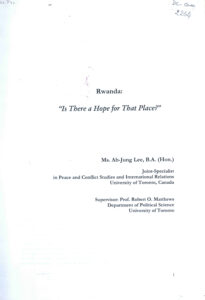 Rwanda: “Is there a Hope for That Place?”
