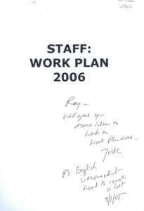 Staff Work Plan 2006.