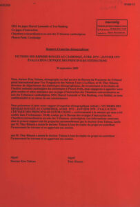 Rapport d’expertise demographique: Victimes des khmer Rouges au Cambodge, Avril 1975-Janvier 1979 Evaluation Critique des Principales Estimations.