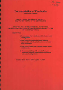 A Short Training by Transcultural Psychosocial Organization (TPO) to the Staff of DC-Cam.