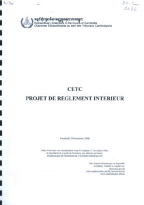 CETC: Project de Reglement Interieur.
