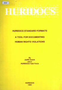 Huridocs Standard Formats: A tool for Dicumenting Human Rights Violations.