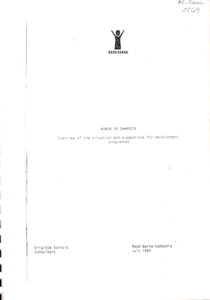 Women in Cambodia: Overview of the situation and Suggestions for development programmes.