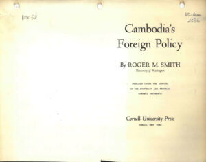 Cambodia’s Foreign Policy.