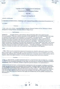 Symposium: International Criminal Law: Commend Responsibility in International Humanitarian Law.