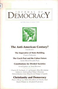 Journal of Democracy: The Anti-American Century?. Volume 15,  Number 2 April, 2004.