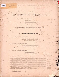 La Revue Du Practicien Tome XVI
