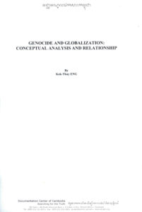 Genocide and Globalization: Conceptual Analysis and Relationship: A Thesis Submitted to the Graduate School-Newark…