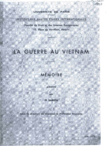 La Guerre au Vietnam: Memoire.