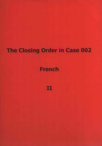 The Closing Order in Case 002 II (French)