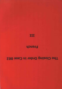 The Closing Order in Case 002 III (French)