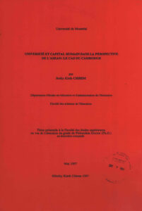 Universite et Capital Humain Dans la Perspective de L’asean: Le cas du Cambodge.