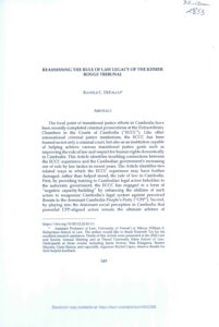 Reassessing the rule of law legacy of the Khmer Rogue Tribunal.