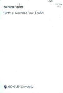 Working Papers: Centre of Southeast Asian Studies.