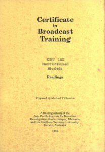Certificate in Broadcast Training: CBT 10I Instructional Models (Reading).