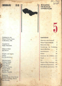Bulletin of Slovak Literature, Meridians 12-23.