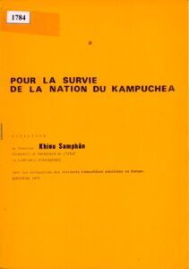 Pour La Survie De La Nation Du Kampuchea
